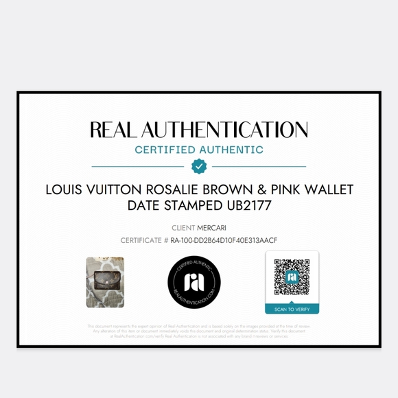 Louis Vuitton Rosalie Brown & Pink Wallet DATE STAMPED UB2177 w/COA - Picture 2 of 11